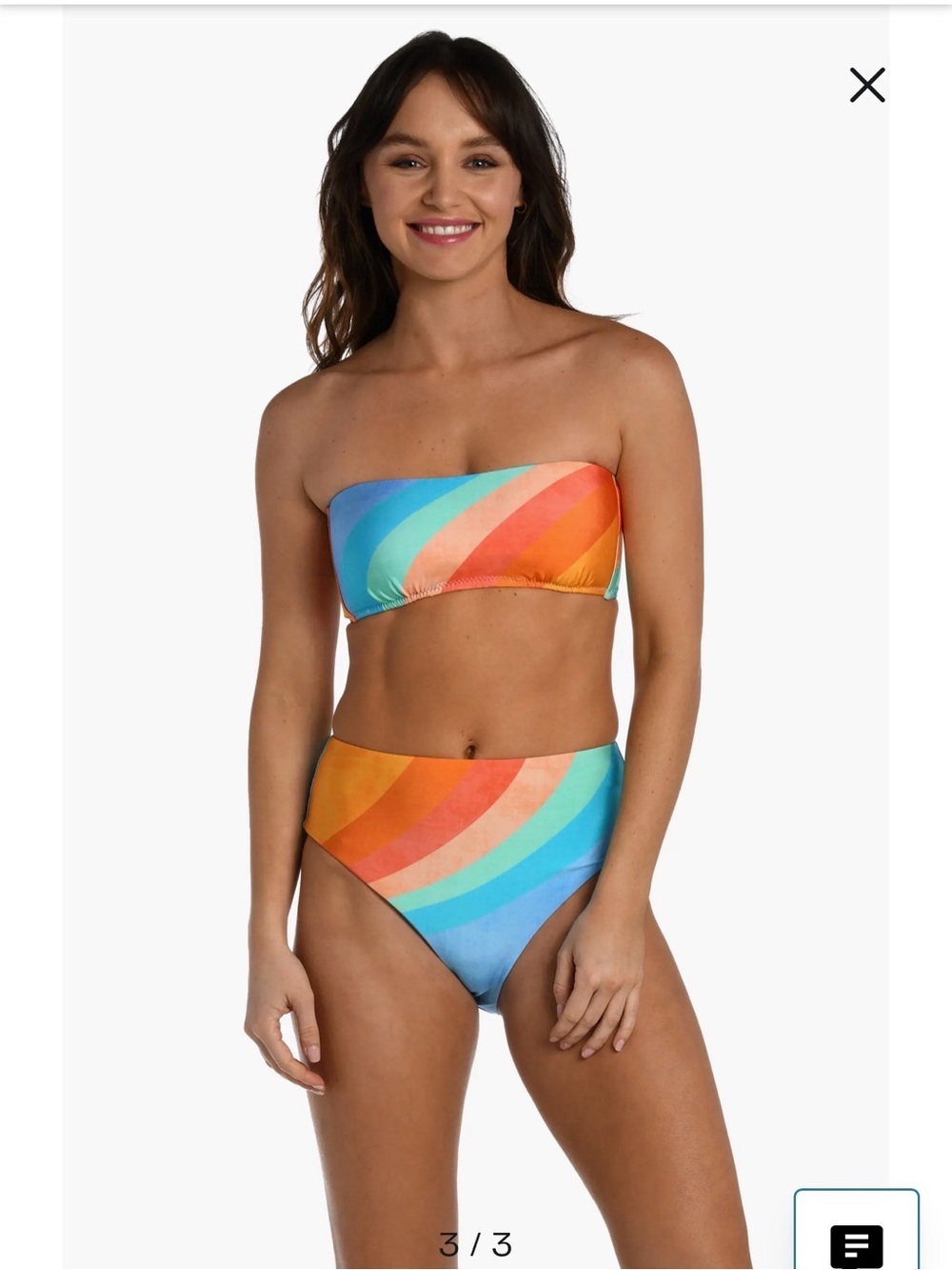 NWT Sunshine 79 Mod Convertible Bandeau Bikini Top size 8 Multicolor
